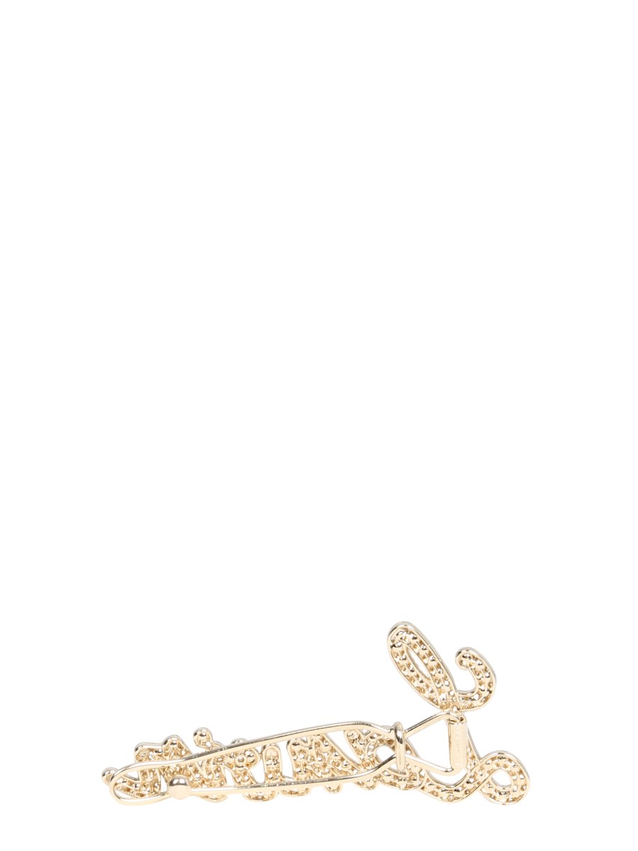 LANVIN FERMAGLIO IN OTTONE CON PERLINE