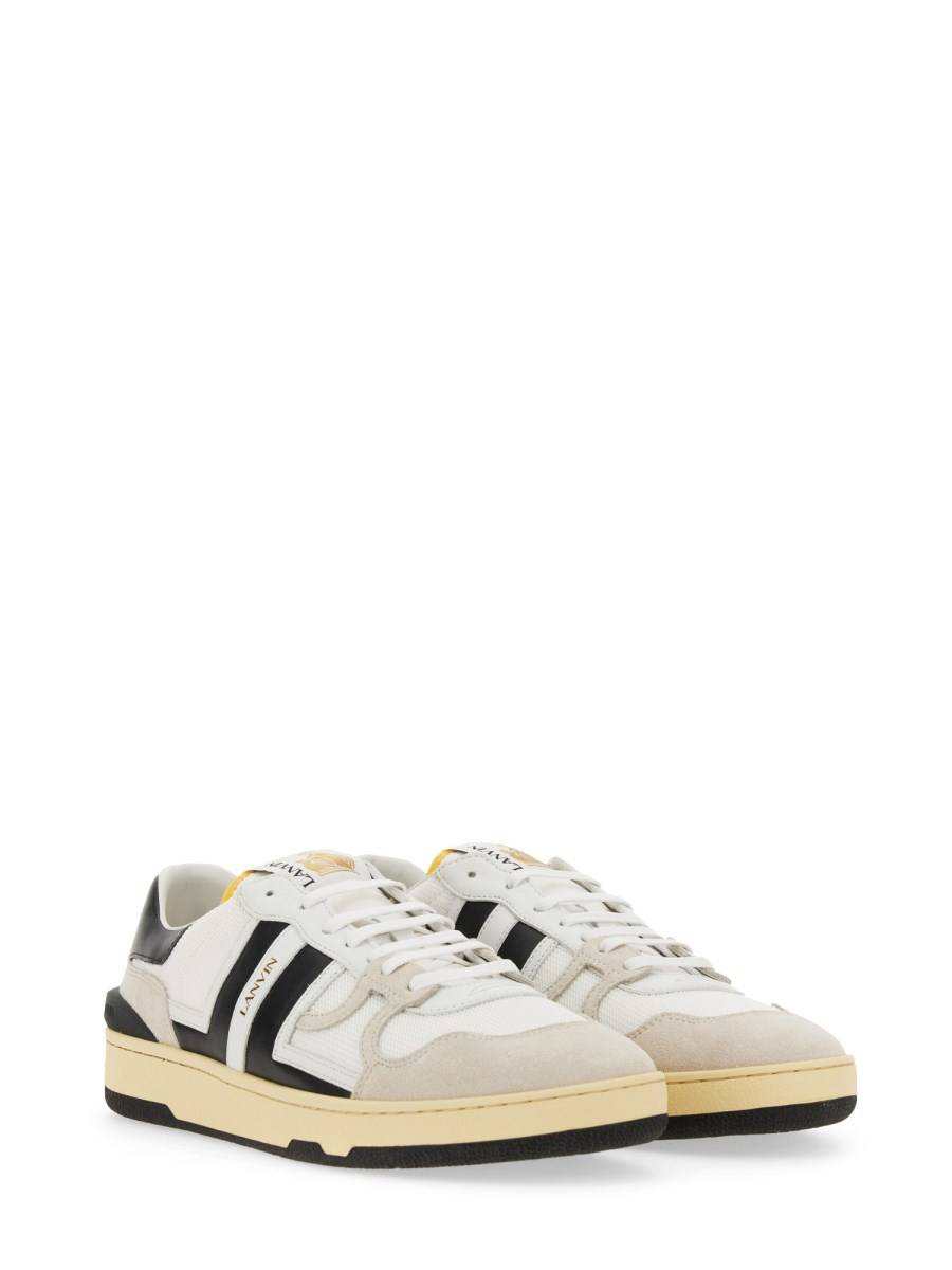 LANVIN SNEAKER CLAY LOW TOP IN PELLE E MESH