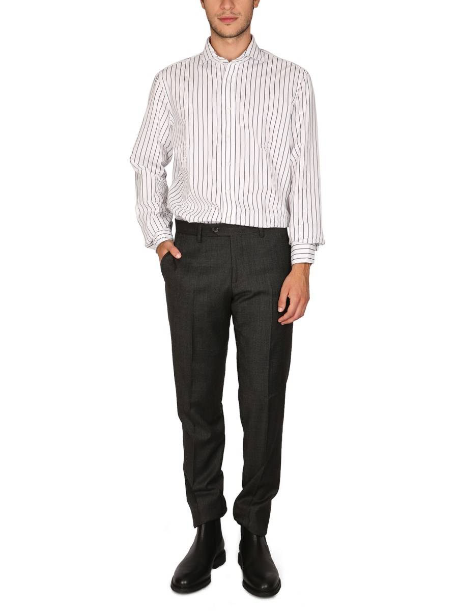 LARDINI CAMICIA IN COTONE CON MOTIVO A RIGHE