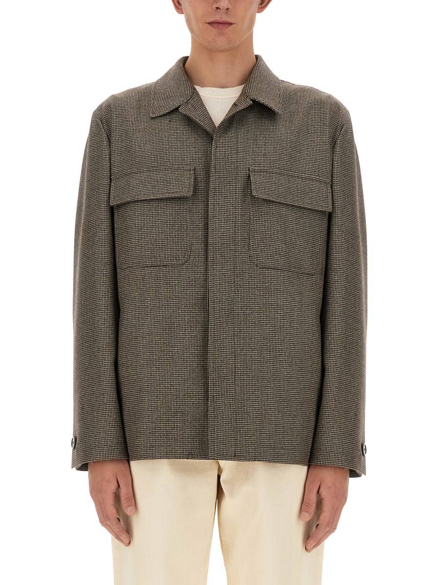 LARDINI GIACCA CAMICIA IN LANA E CASHMERE