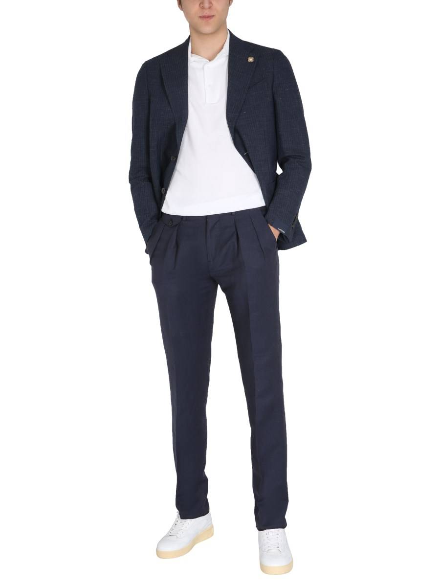 LARDINI GIACCA MONOPETTO IN MISTO LINO
