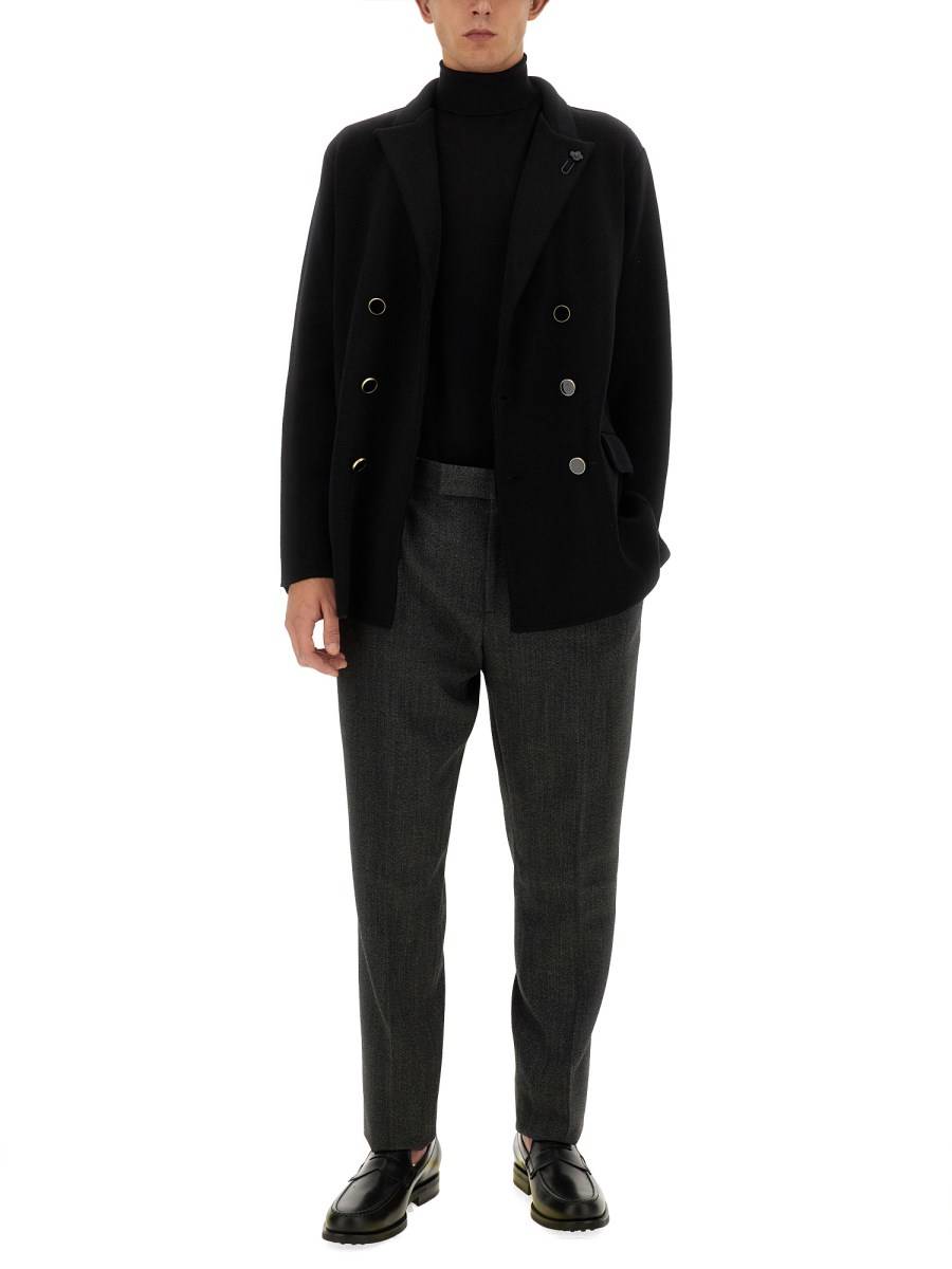 LARDINI PEACOAT DOPPIOPETTO IN LANA