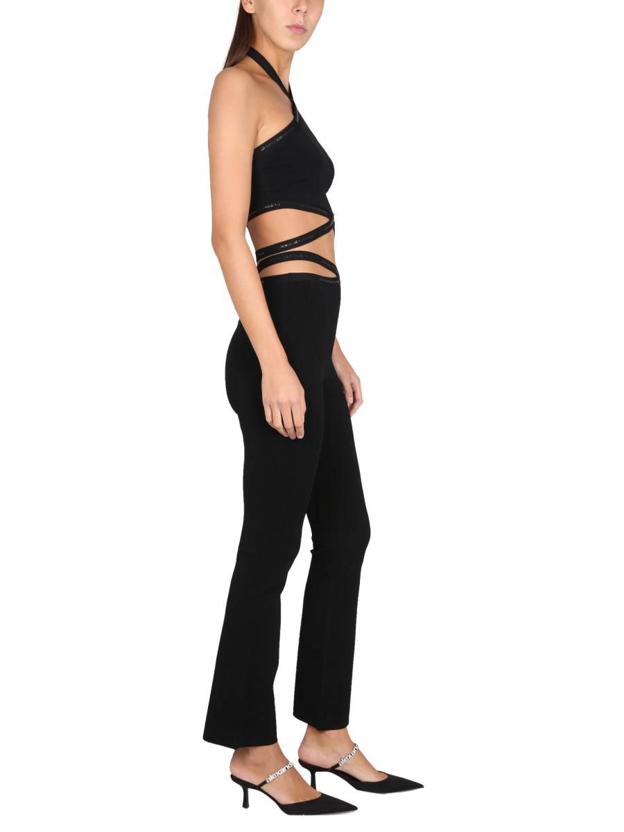 ALEXANDERWANG.T LEGGINGS INCROCIATI CON LOGO IN MAGLIA DI VISCOSA