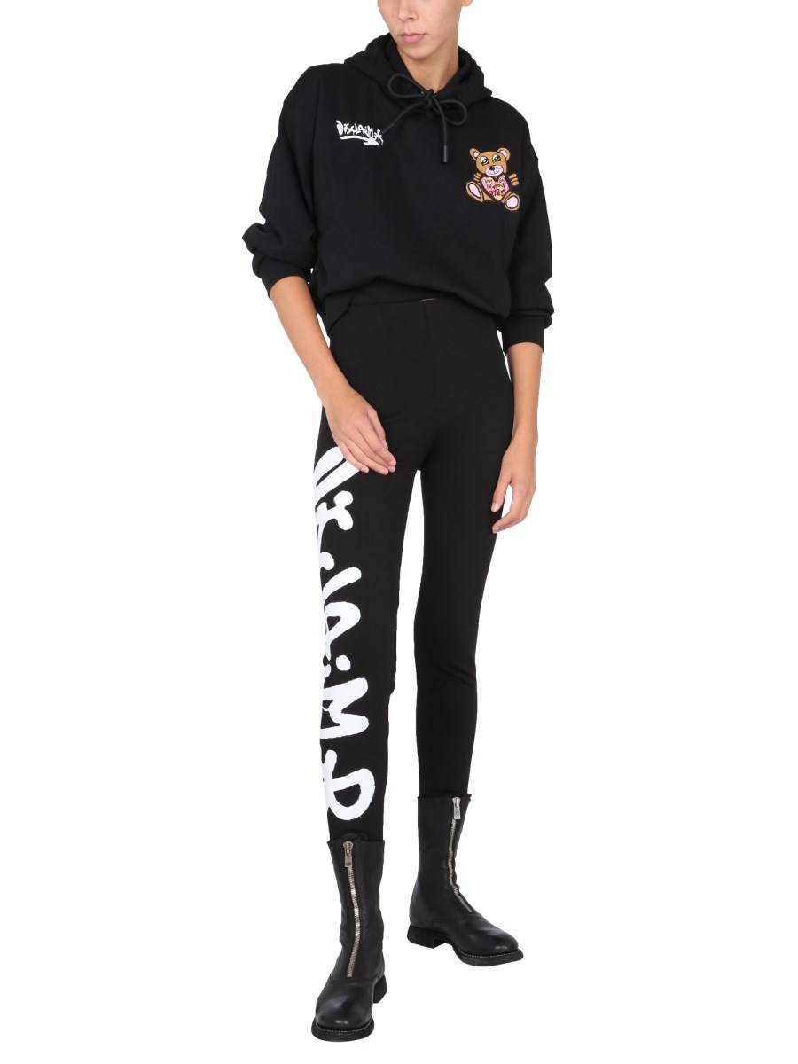 DISCLAIMER LEGGINS IN MISTO VISCOSA CON STAMPA LOGO