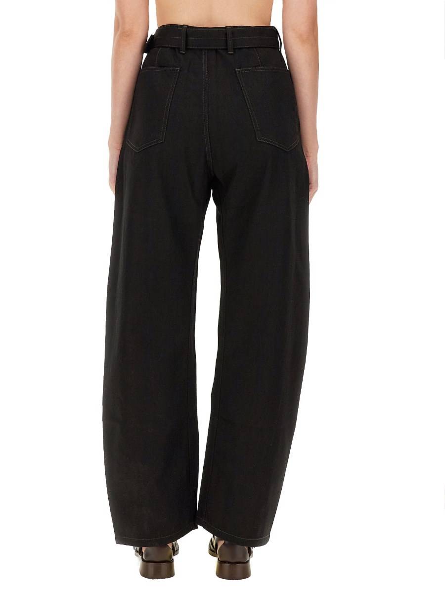 LEMAIRE PANTALONE CON CINTURA IN DENIM DI COTONE