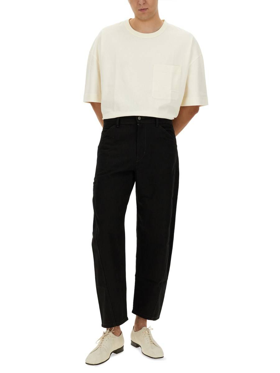 LEMAIRE PANTALONE TWISTED WORKWEAR IN COTONE