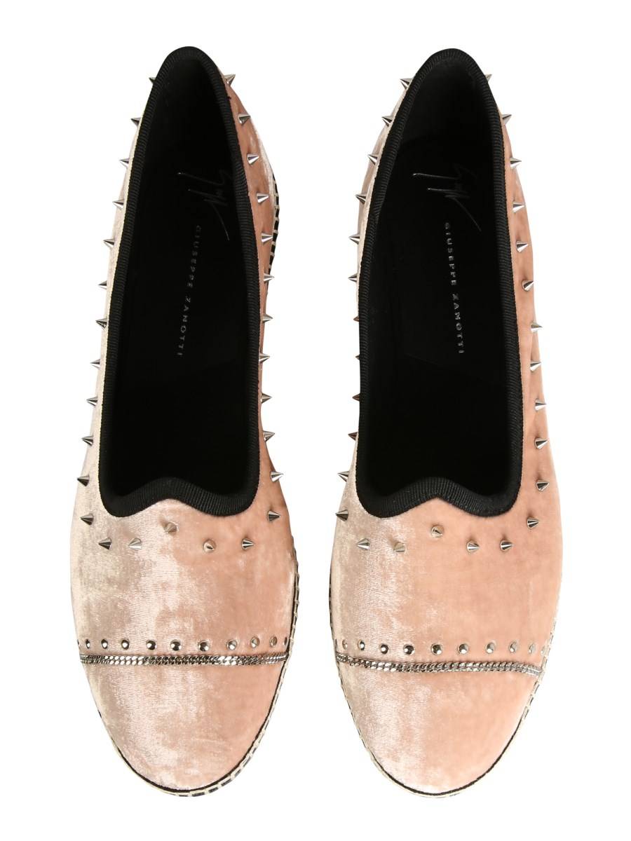 GIUSEPPE ZANOTTI LOAFER OTIUM IN VELLUTO CON BORCHIE