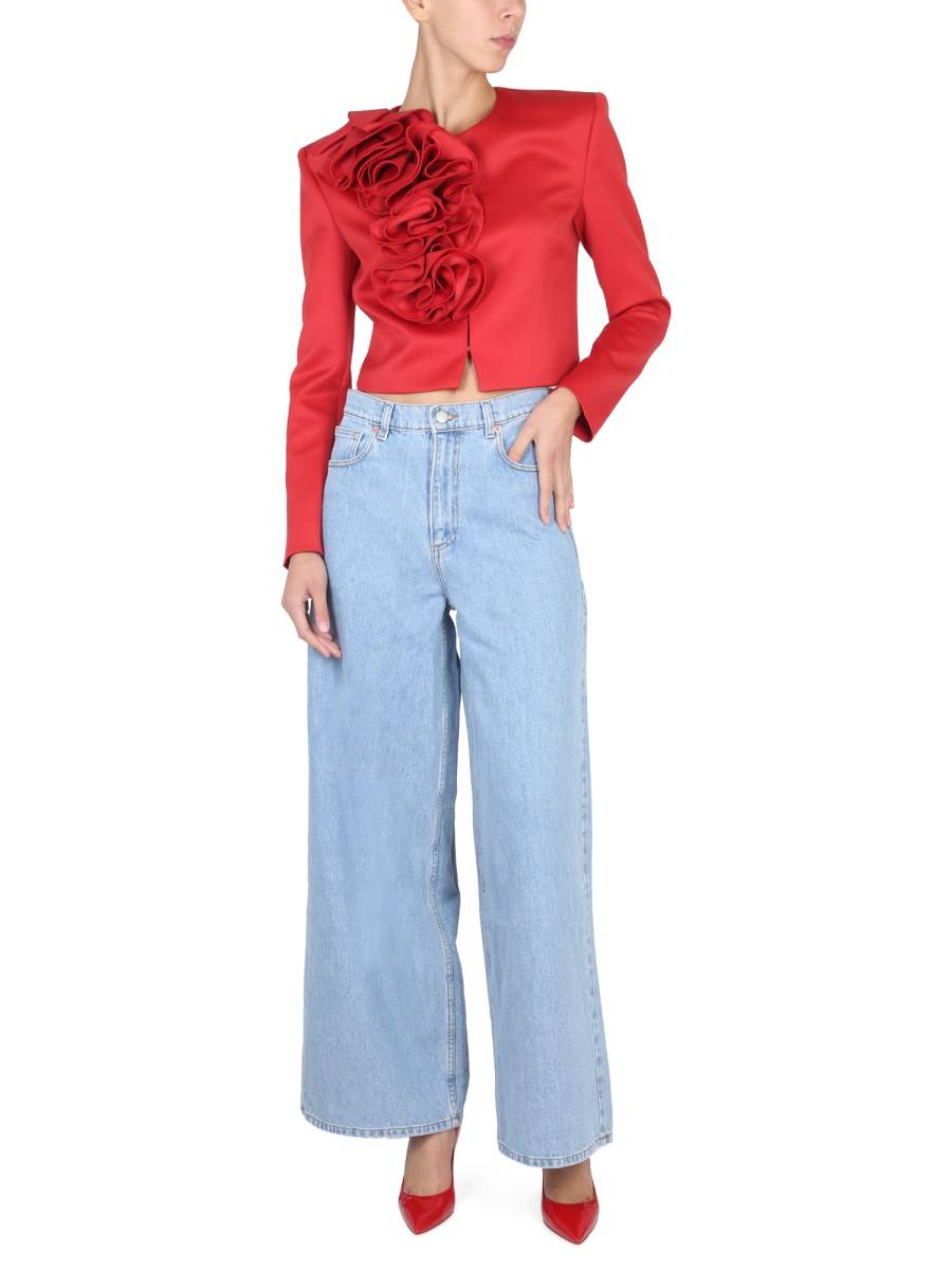 MAGDA BUTRYM JEANS WIDE LEG IN DENIM DI COTONE