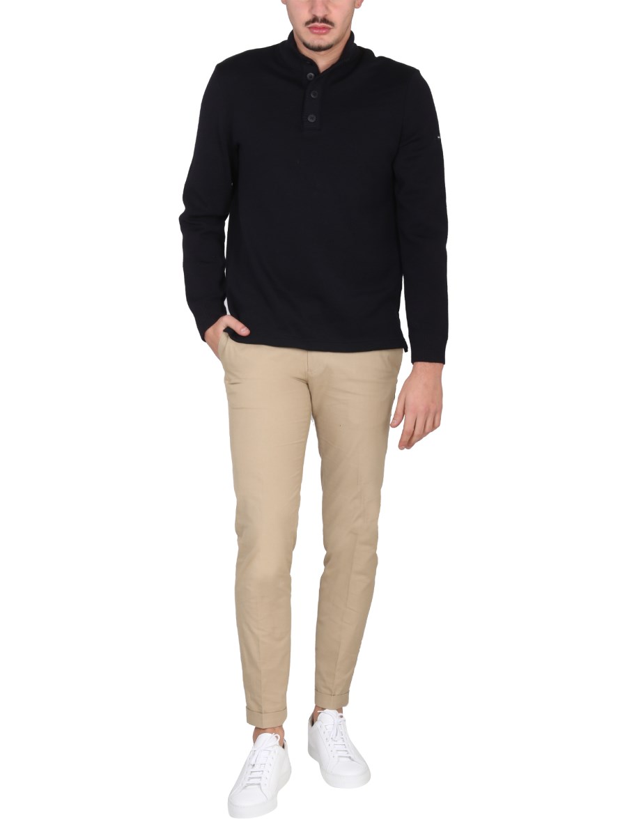SAINT JAMES MAGLIA A COLLO ALTO CON BOTTONI IN BOURBOULE