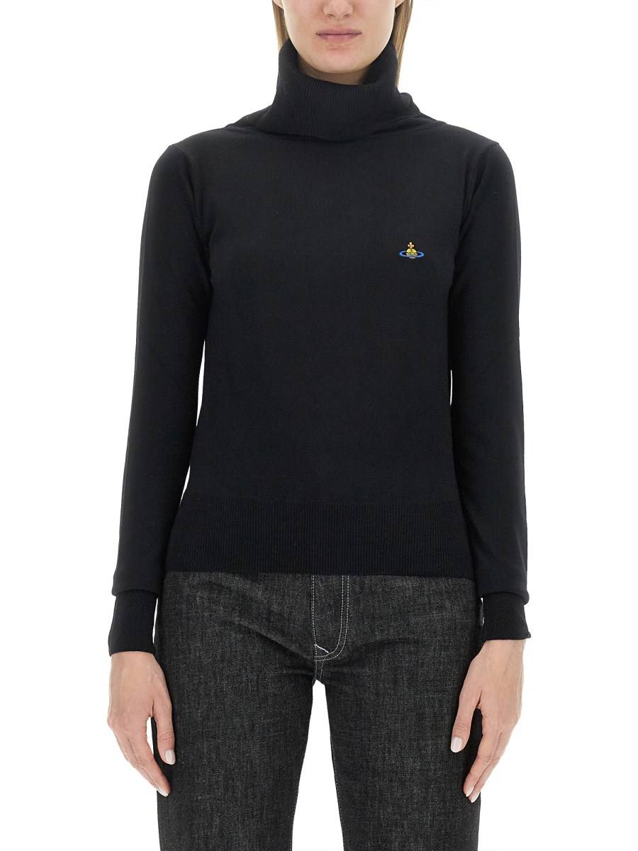 VIVIENNE WESTWOOD MAGLIA A COLLO ALTO "GIULIA" IN LANA