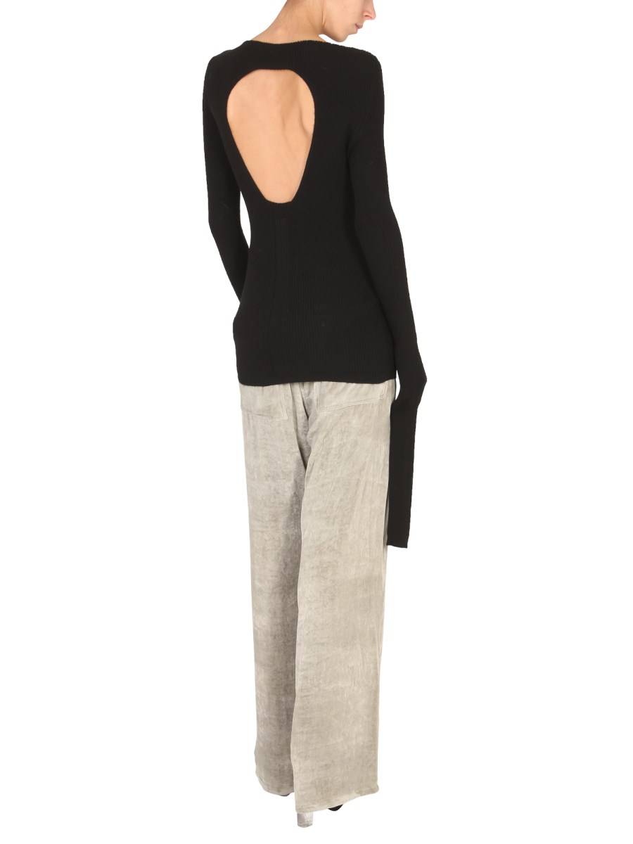RICK OWENS MAGLIA CON MANICHE OVERSIZE E SCHIENA CUT-OUT