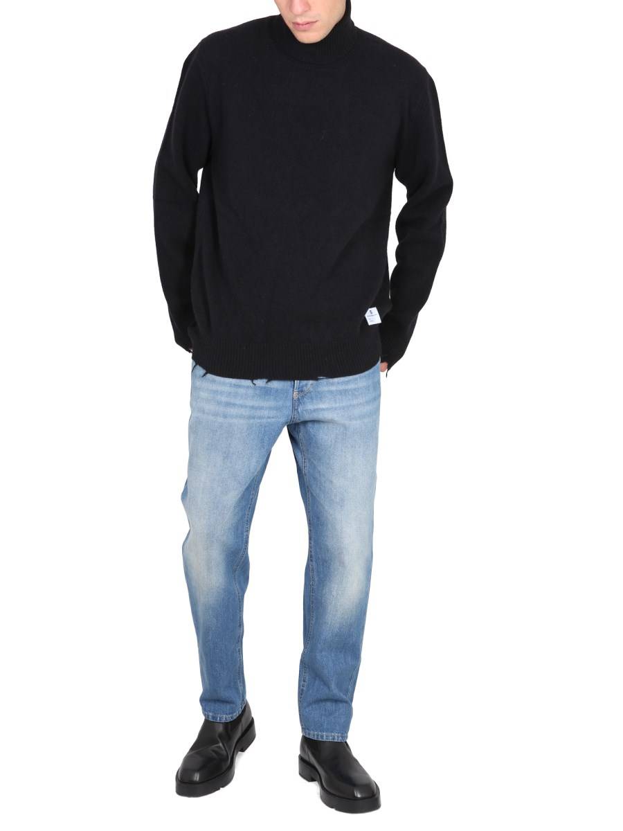 DEPARTMENT FIVE MAGLIA CON PATCH LOGO IN LANA VERGINE