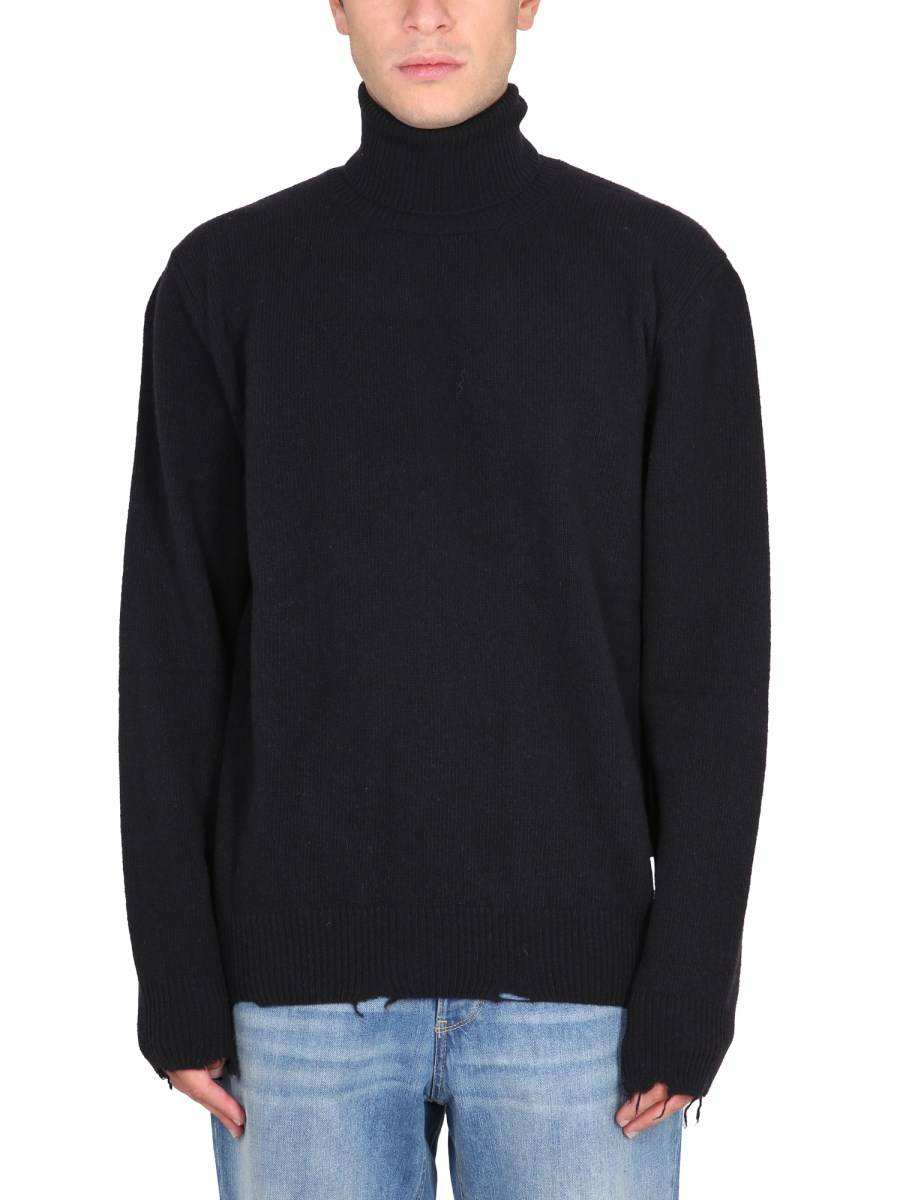 DEPARTMENT FIVE MAGLIA CON PATCH LOGO IN LANA VERGINE