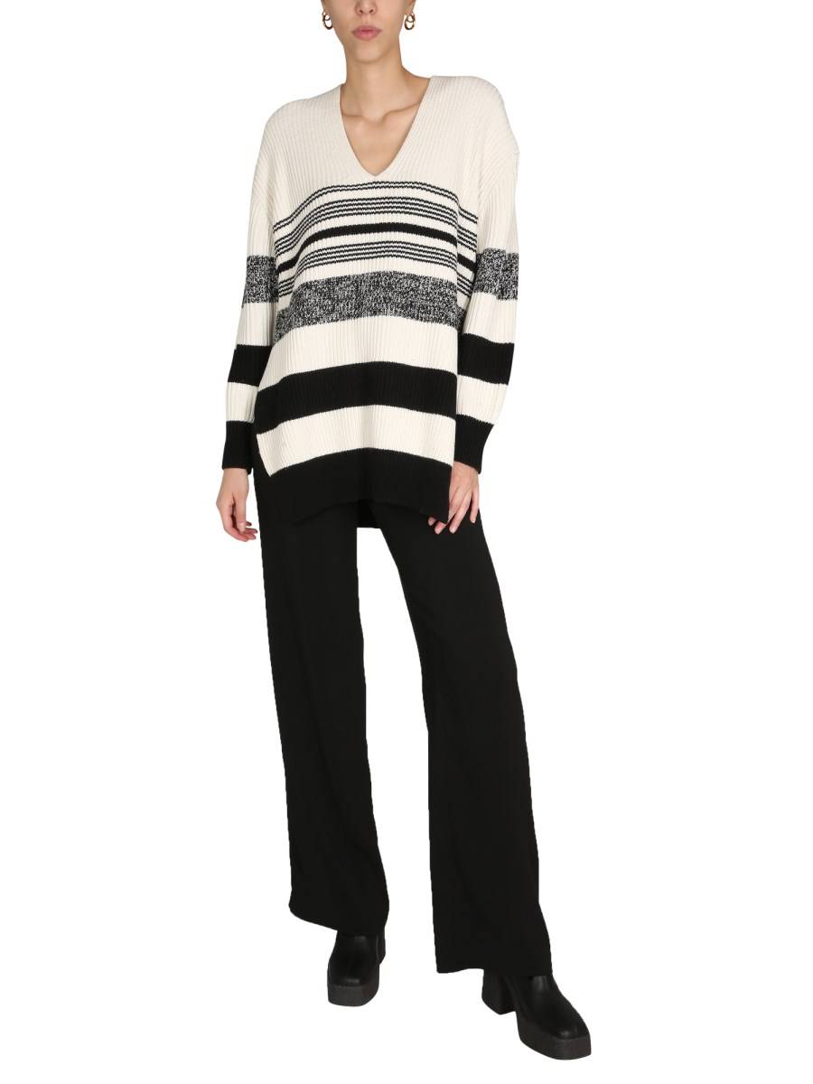 PROENZA SCHOULER WHITE LABEL MAGLIA CON SCOLLO A V IN MISTO COTONE E CASHMERE