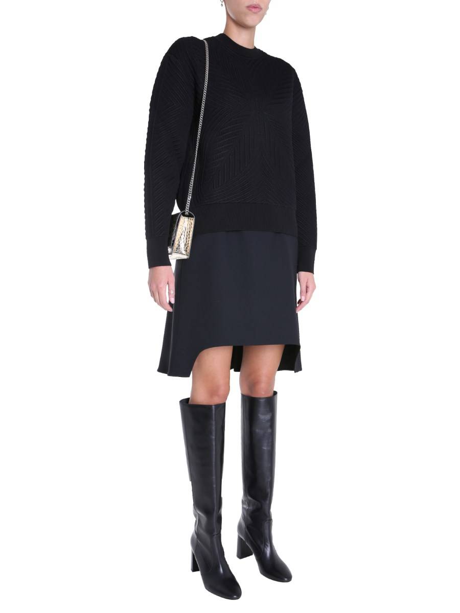 ALEXANDER McQUEEN MAGLIA GIROCOLLO IN LANA TESTURIZZATA