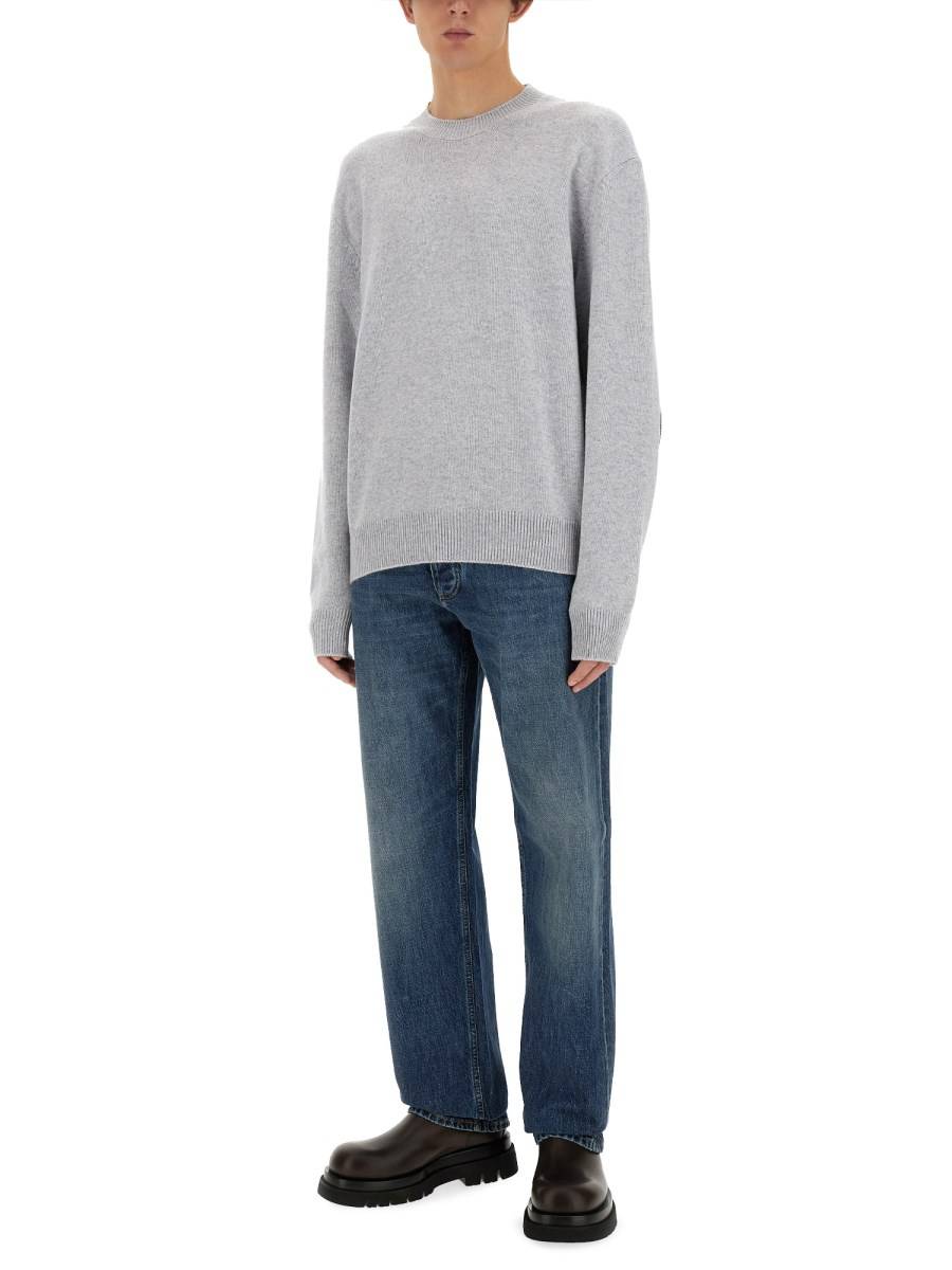 BOTTEGA VENETA MAGLIA IN CASHMERE CON APPLICAZIONI IN PELLE