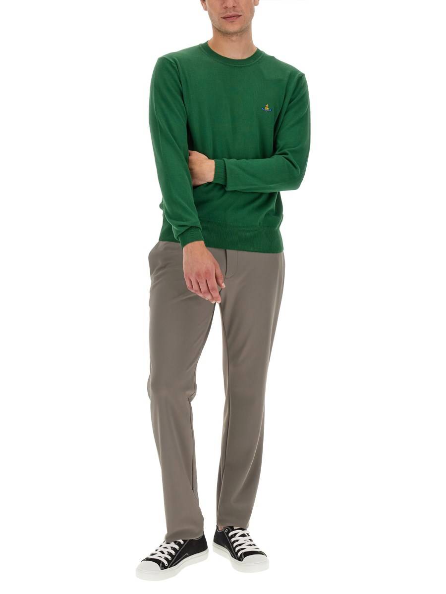 VIVIENNE WESTWOOD MAGLIA IN LANA MERINO CON RICAMO ORB