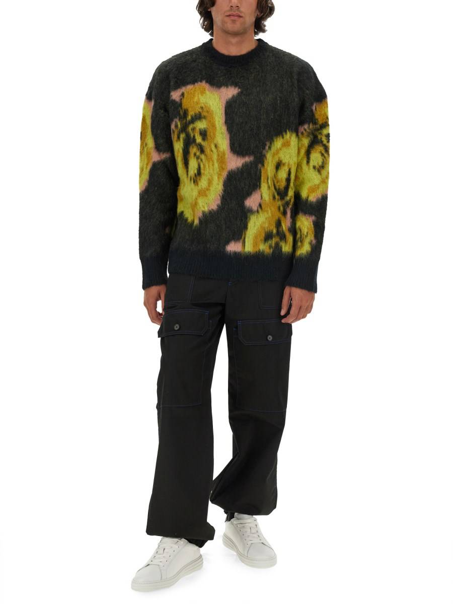 MSGM MAGLIA IN MISTO LANA MOHAIR UNDERGROUND PIXELLED ROSES