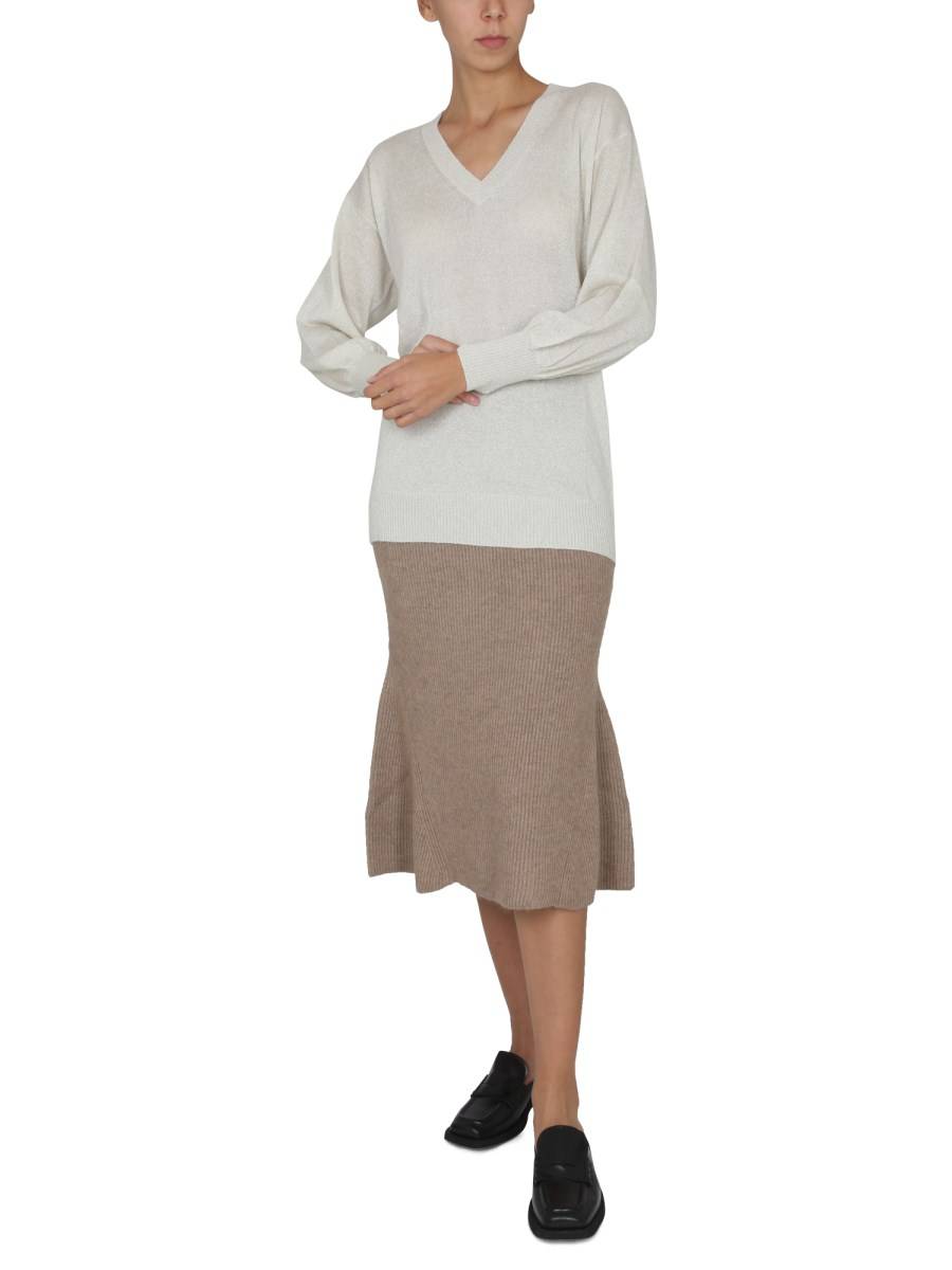 FABIANA FILIPPI MAGLIA IN MISTO MOHAIR CON SCOLLO A V