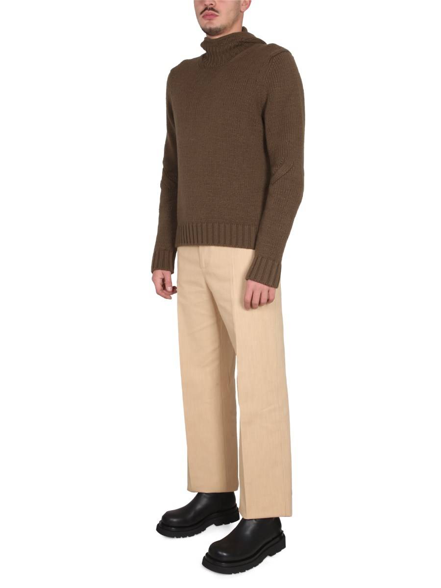 BOTTEGA VENETA MAGLIA TESTURIZZATA CON CAPPUCCIO IN LANA E CASHMERE