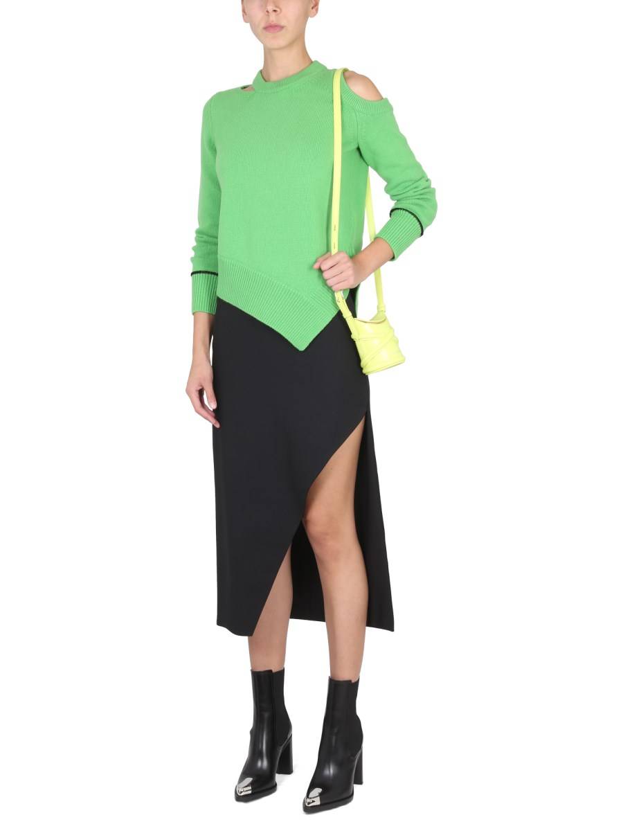 ALEXANDER McQUEEN MAGLIONE CON SPALLE SCOPERTE IN LANA