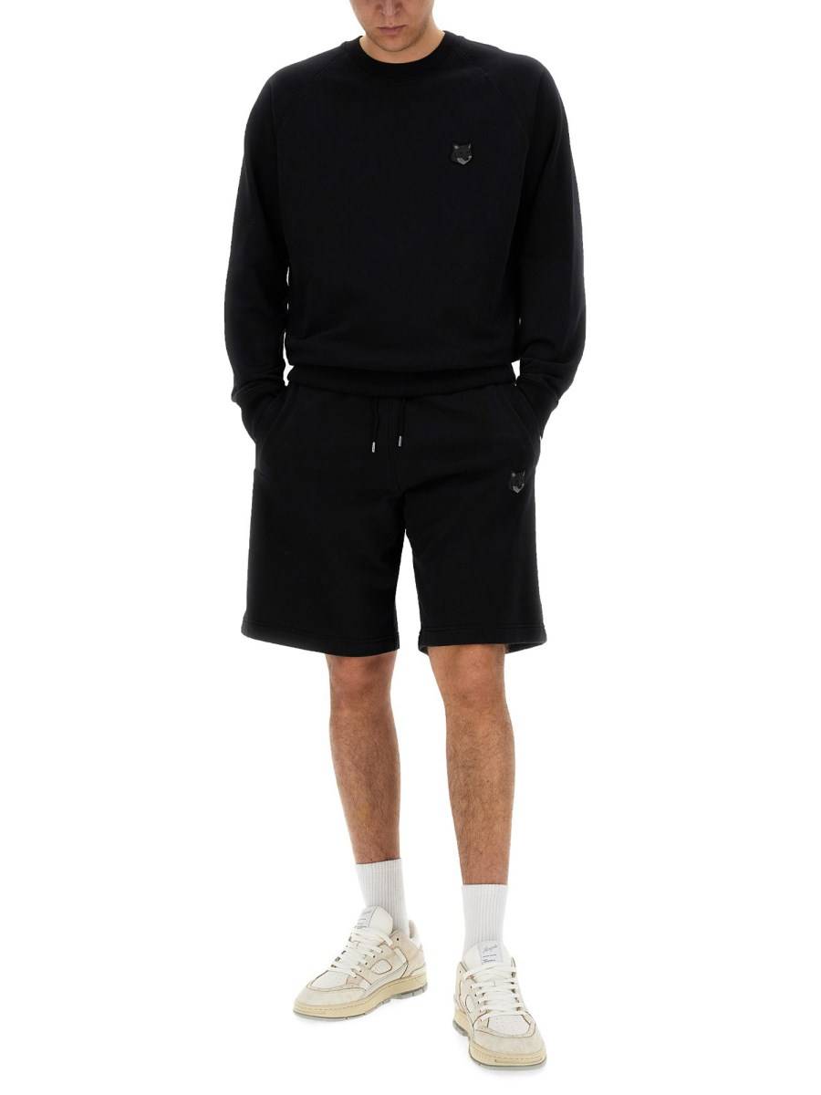 MAISON KITSUNÉ BERMUDA FOX HEAD IN COTONE