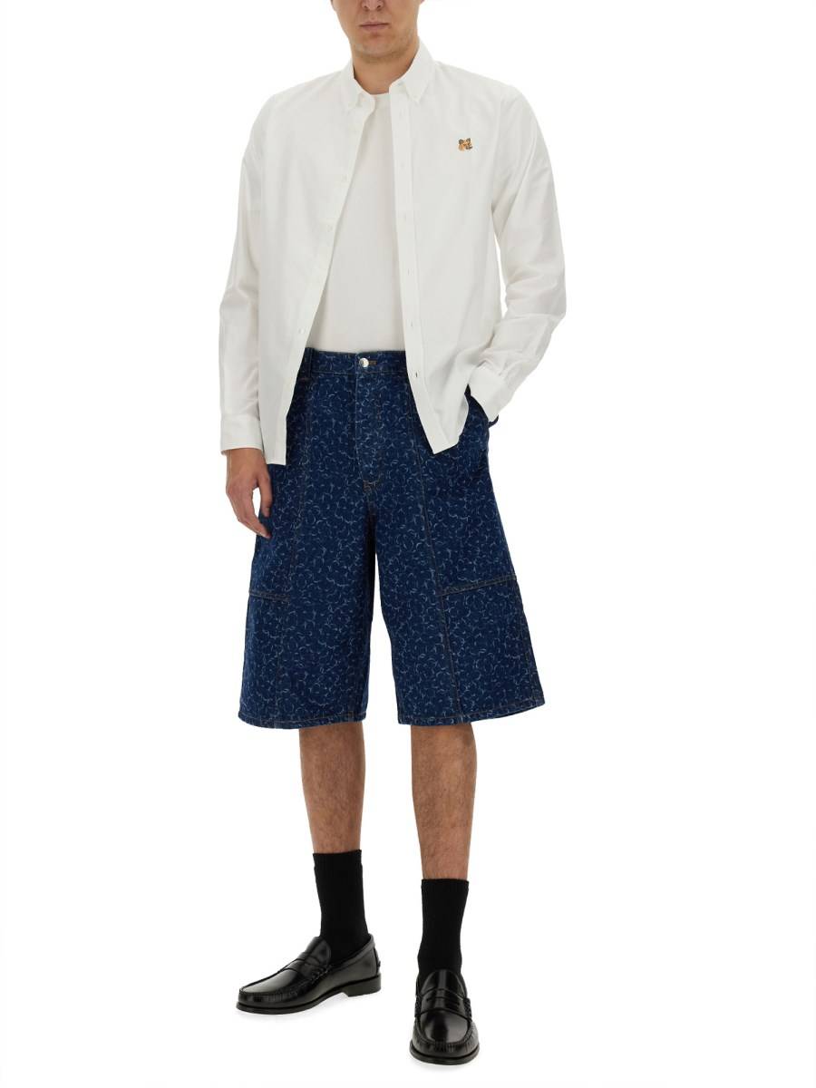 MAISON KITSUNÉ CAMICIA FOX HEAD IN COTONE