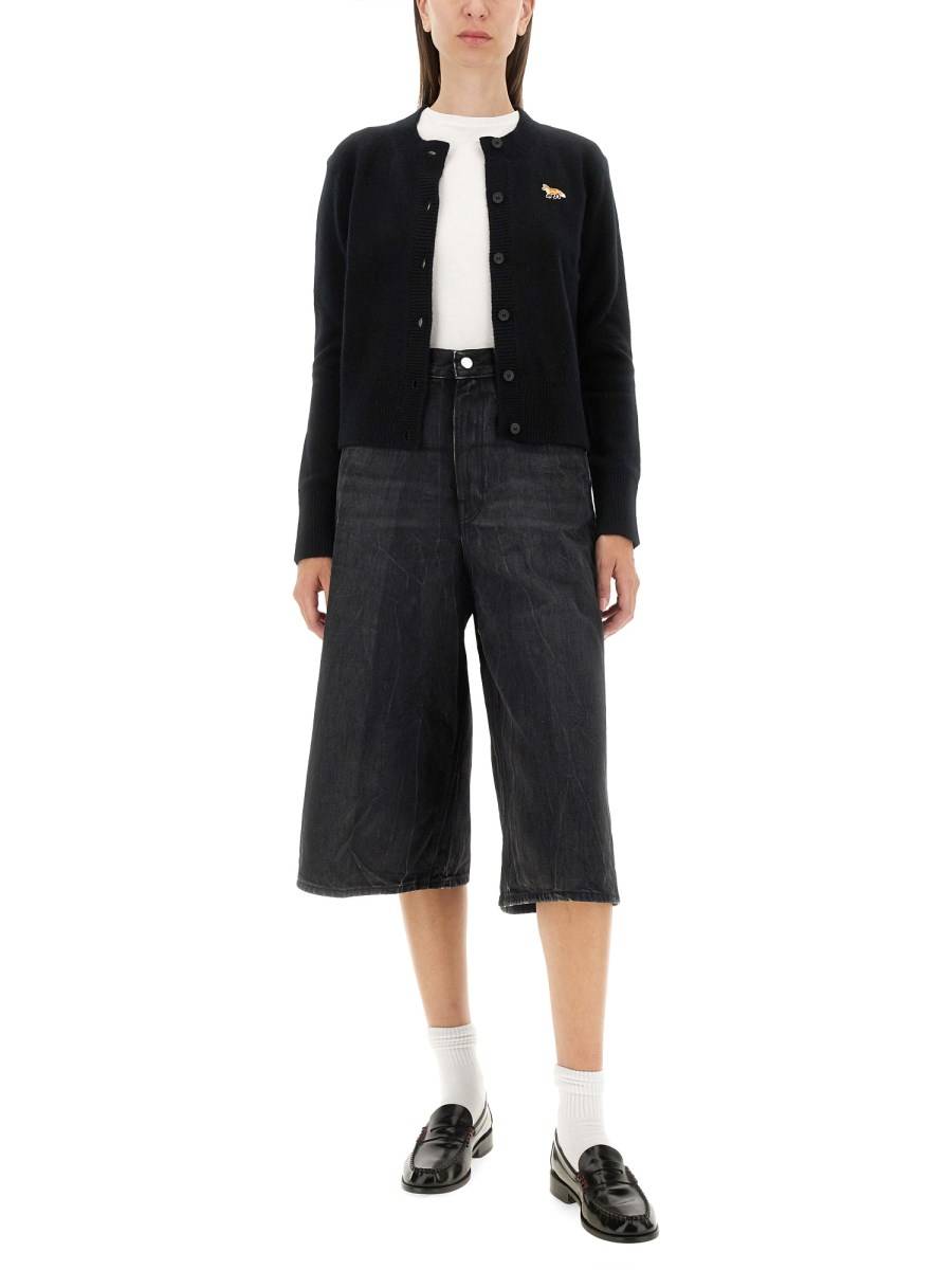 MAISON KITSUNÉ CARDIGAN CON PATCH BABY FOX IN LANA