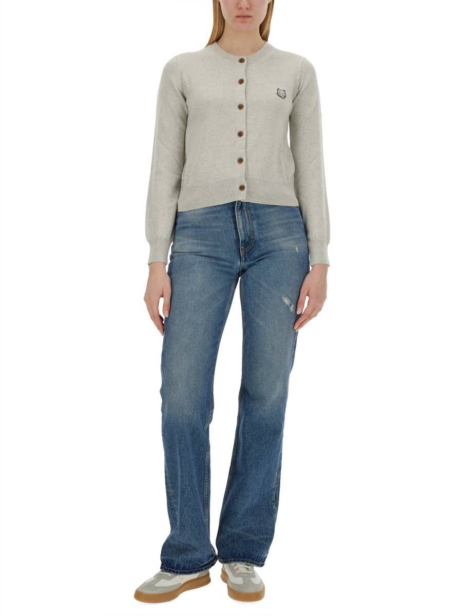 MAISON KITSUNÉ CARDIGAN IN LANA CON PATCH FOX