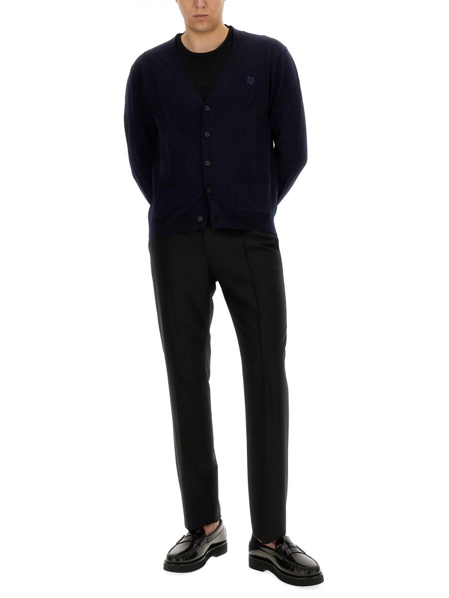 MAISON KITSUNÉ CARDIGAN IN LANA CON PATCH FOX