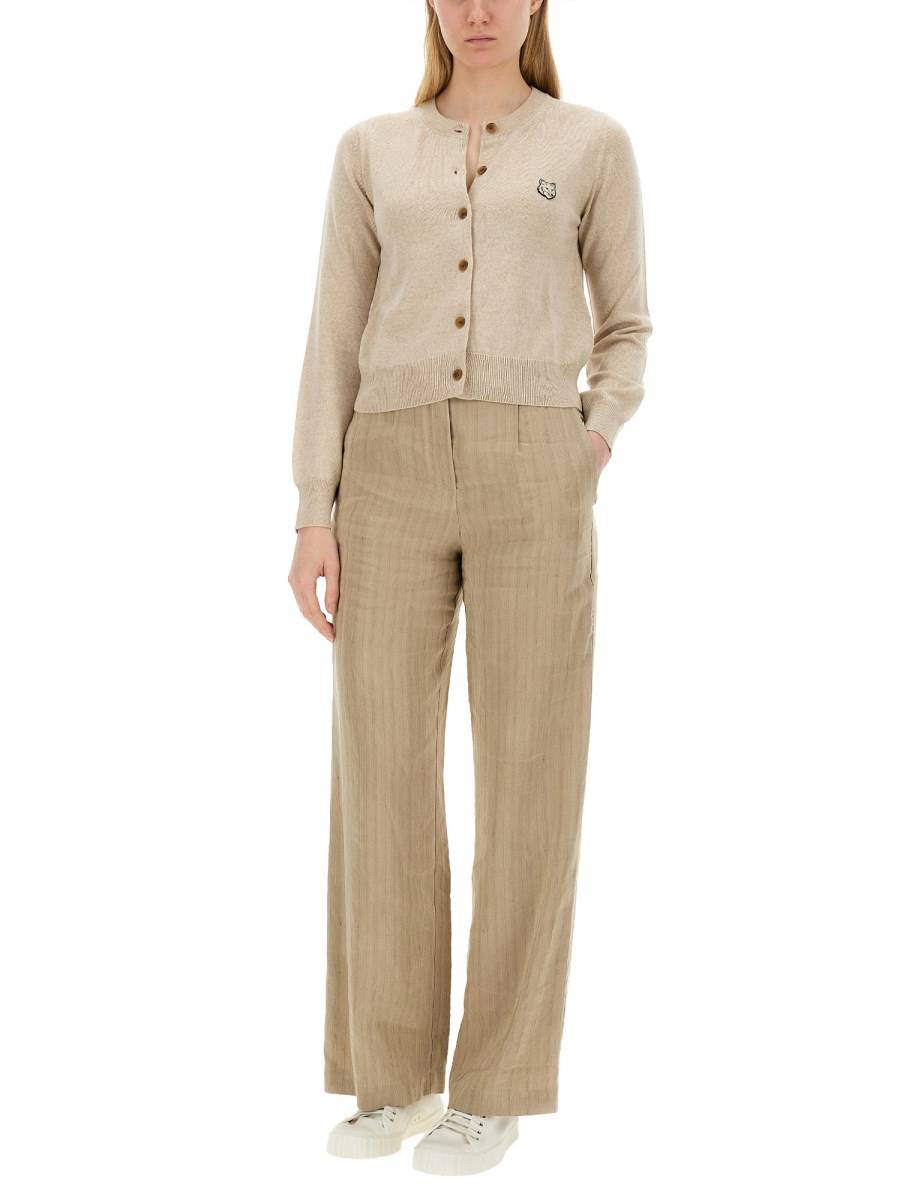 MAISON KITSUNÉ CARDIGAN IN LANA CON PATCH FOX