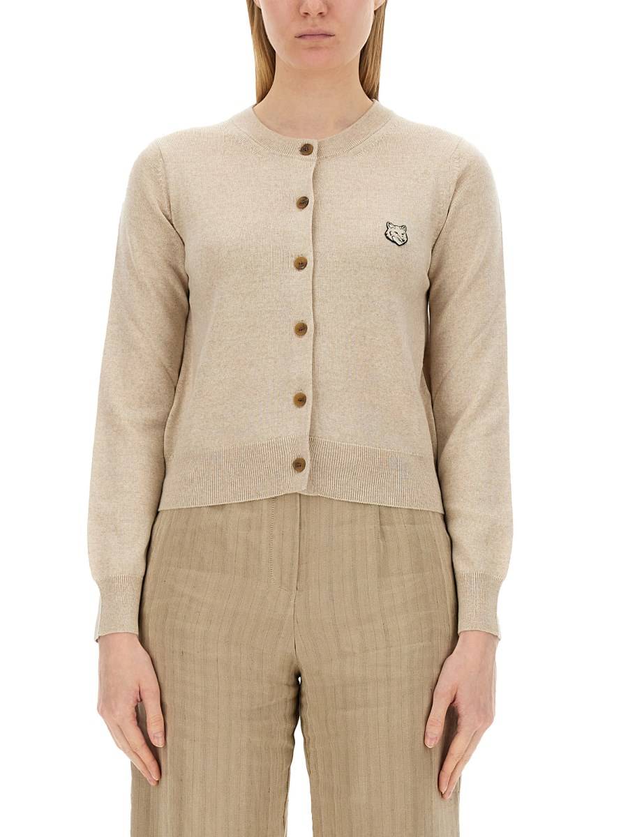 MAISON KITSUNÉ CARDIGAN IN LANA CON PATCH FOX