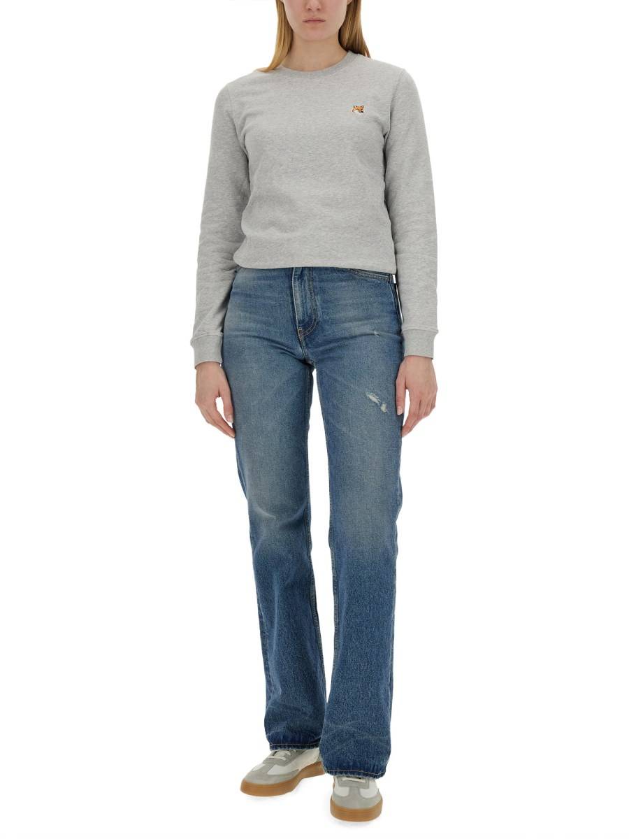 MAISON KITSUNÉ FELPA IN COTONE CON PATCH FOX