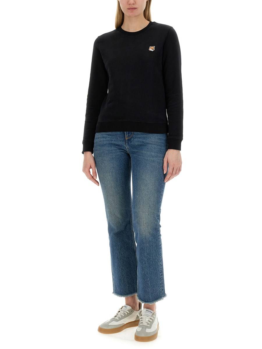 MAISON KITSUNÉ FELPA IN COTONE CON PATCH FOX