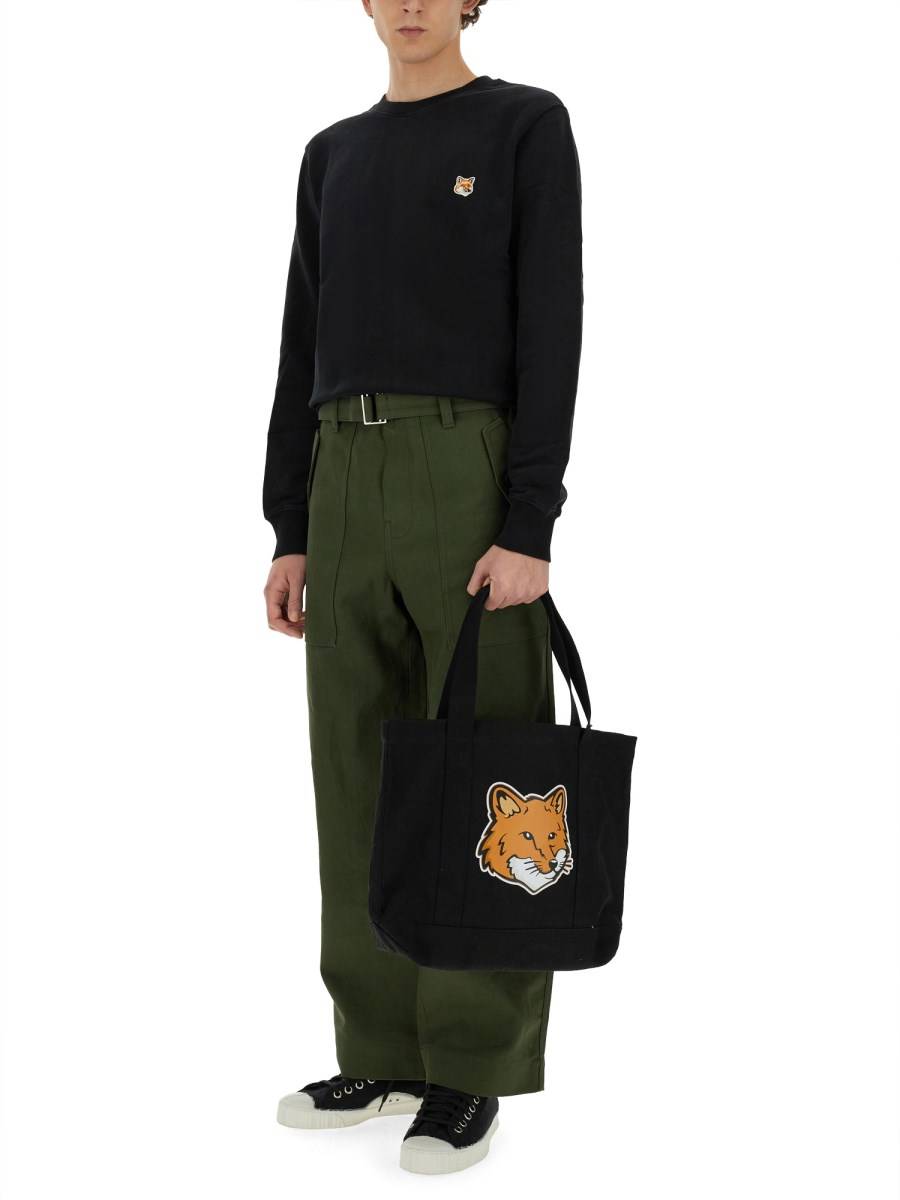MAISON KITSUNÉ FELPA IN COTONE CON PATCH FOX HEAD