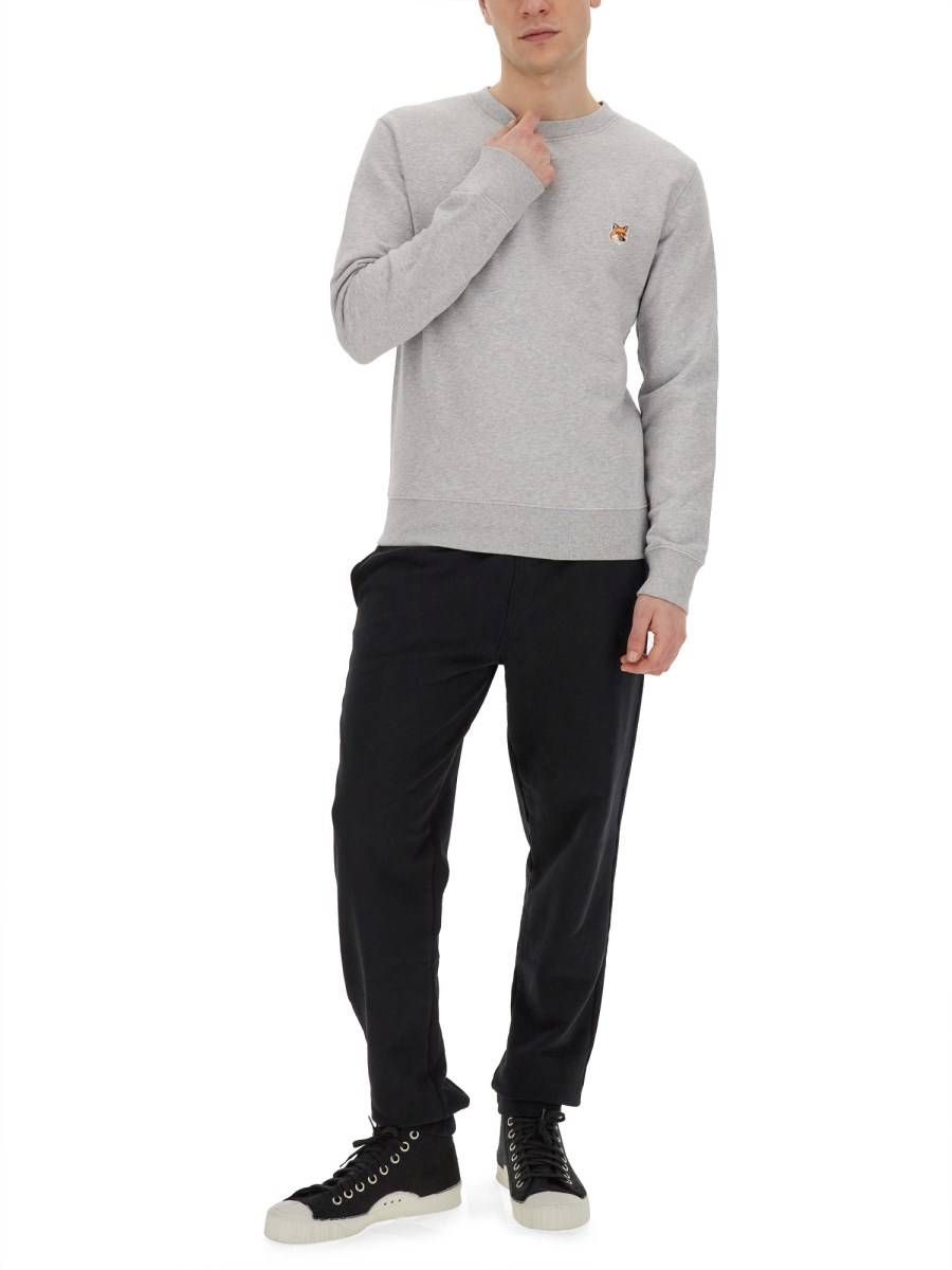 MAISON KITSUNÉ FELPA IN COTONE CON PATCH FOX HEAD