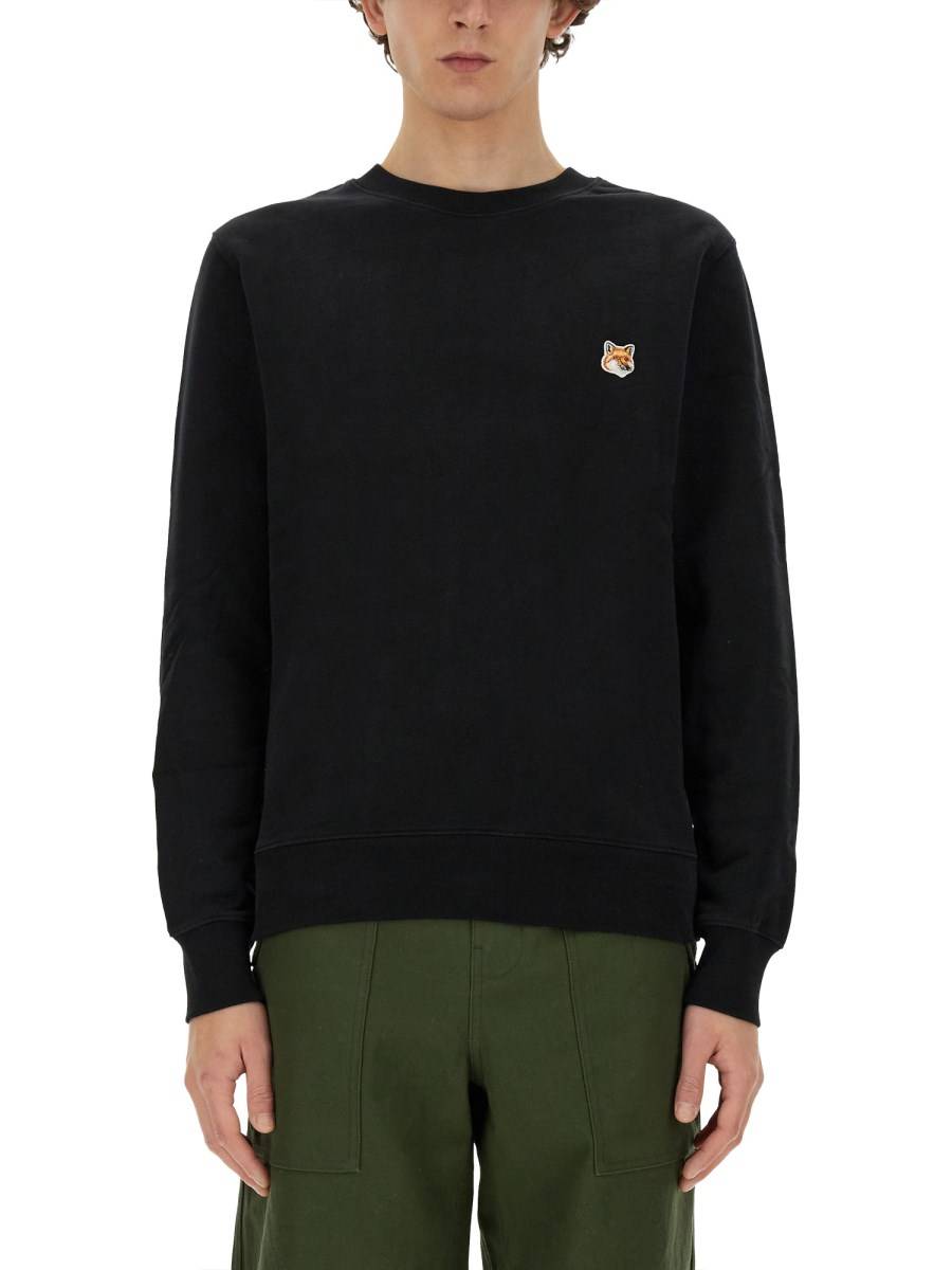 MAISON KITSUNÉ FELPA IN COTONE CON PATCH FOX HEAD