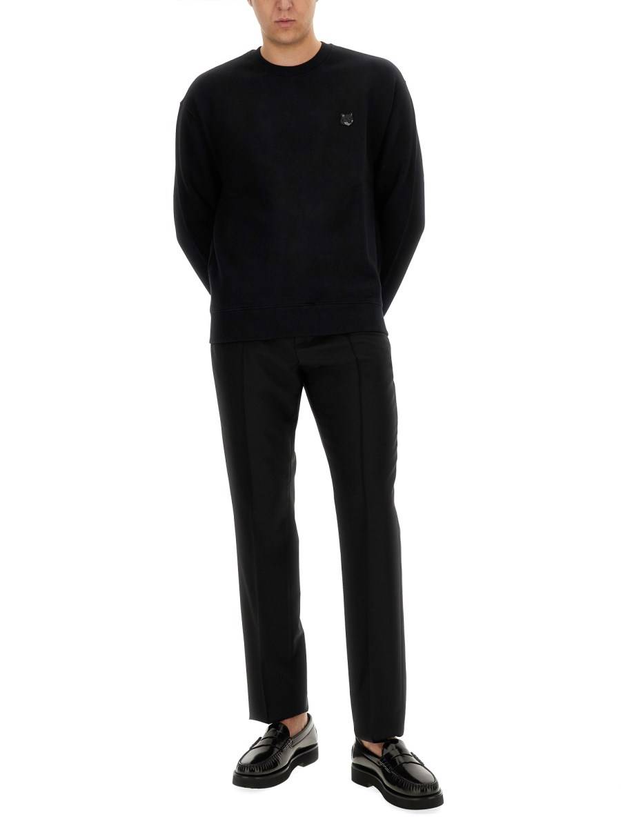 MAISON KITSUNÉ FELPA IN COTONE CON PATCH FOX