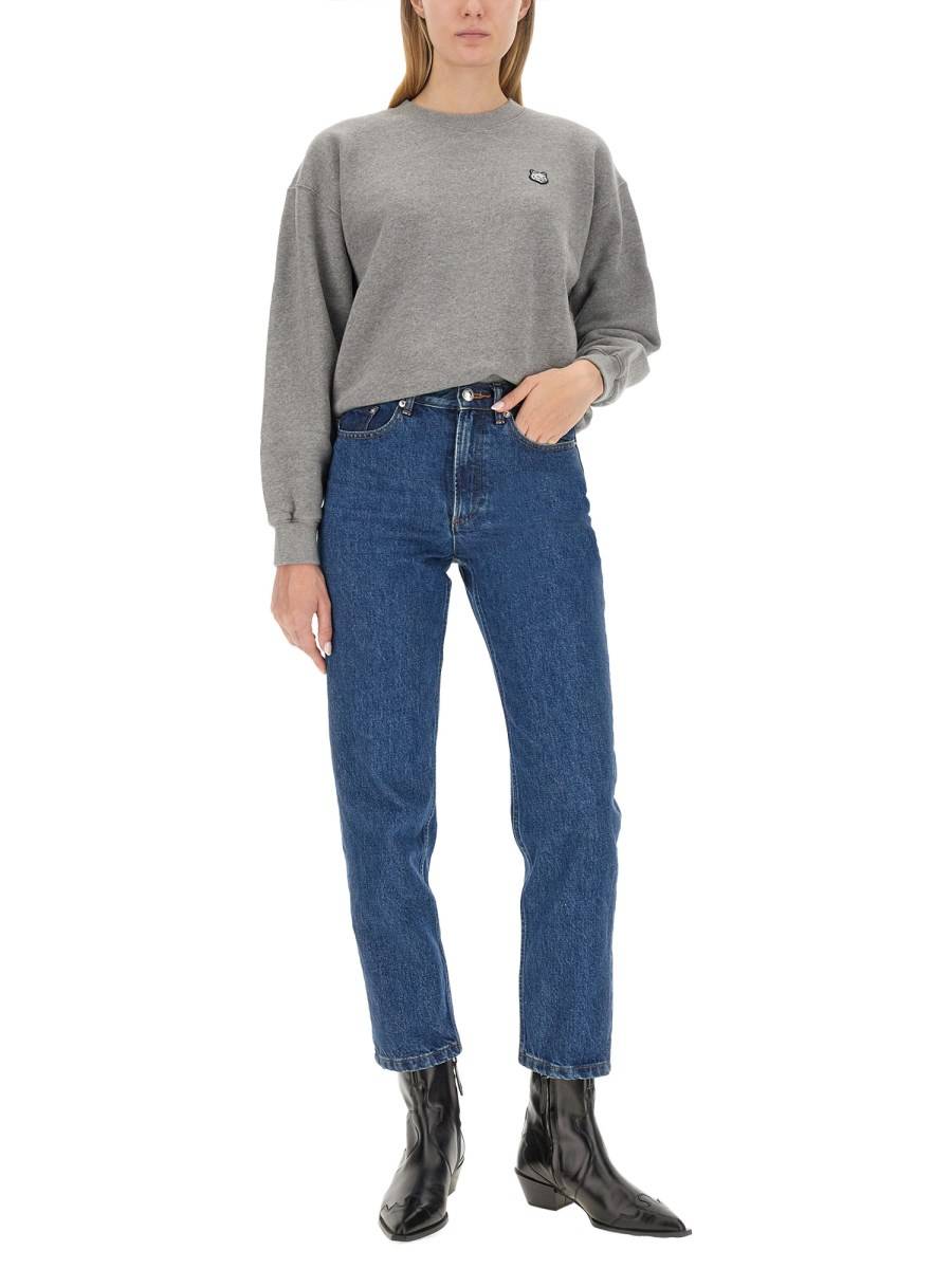 MAISON KITSUNÉ FELPA IN COTONE CON PATCH FOX