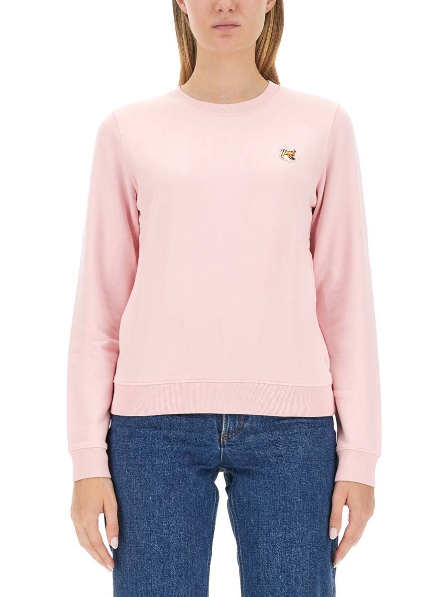 MAISON KITSUNÉ FELPA IN COTONE CON PATCH FOX