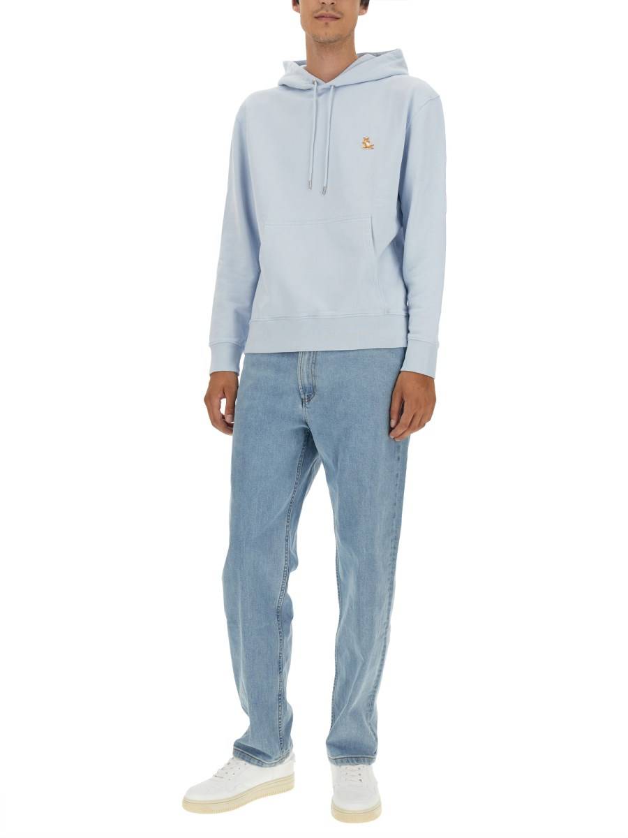MAISON KITSUNÉ FELPA IN COTONE CON PATCH LOGO