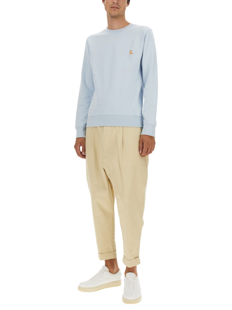 MAISON KITSUNÉ FELPA IN COTONE CON PATCH LOGO