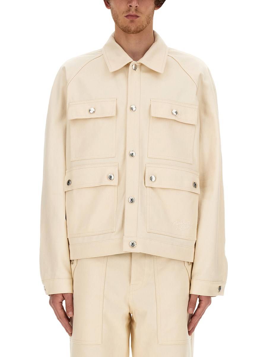 MAISON KITSUNÉ GIACCA WORKWEAR IN COTONE
