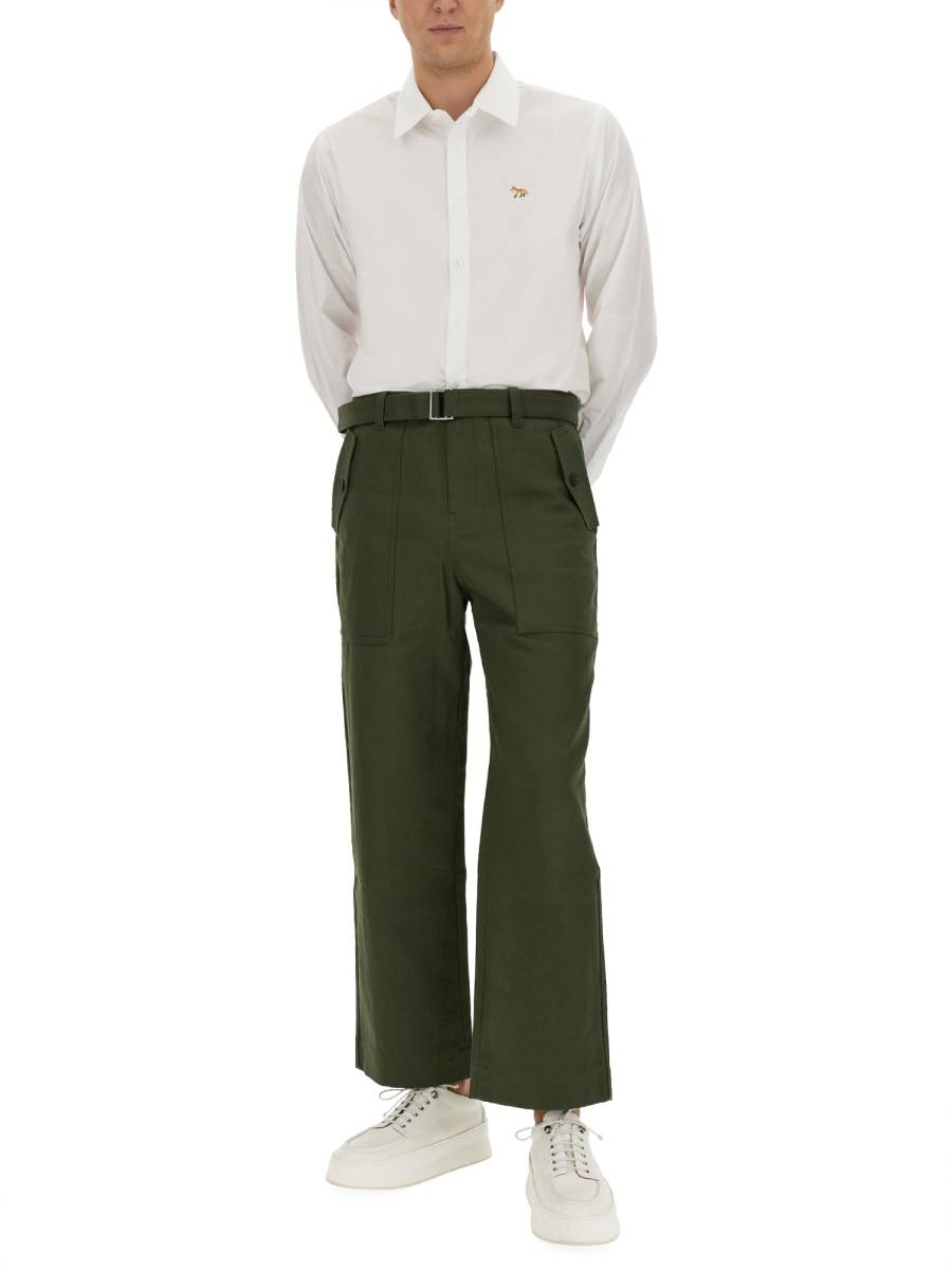 MAISON KITSUNÉ PANTALONE IN TWILL DI COTONE