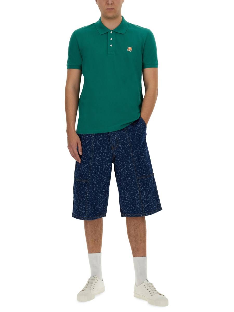 MAISON KITSUNÉ POLO FOX HEAD IN COTONE