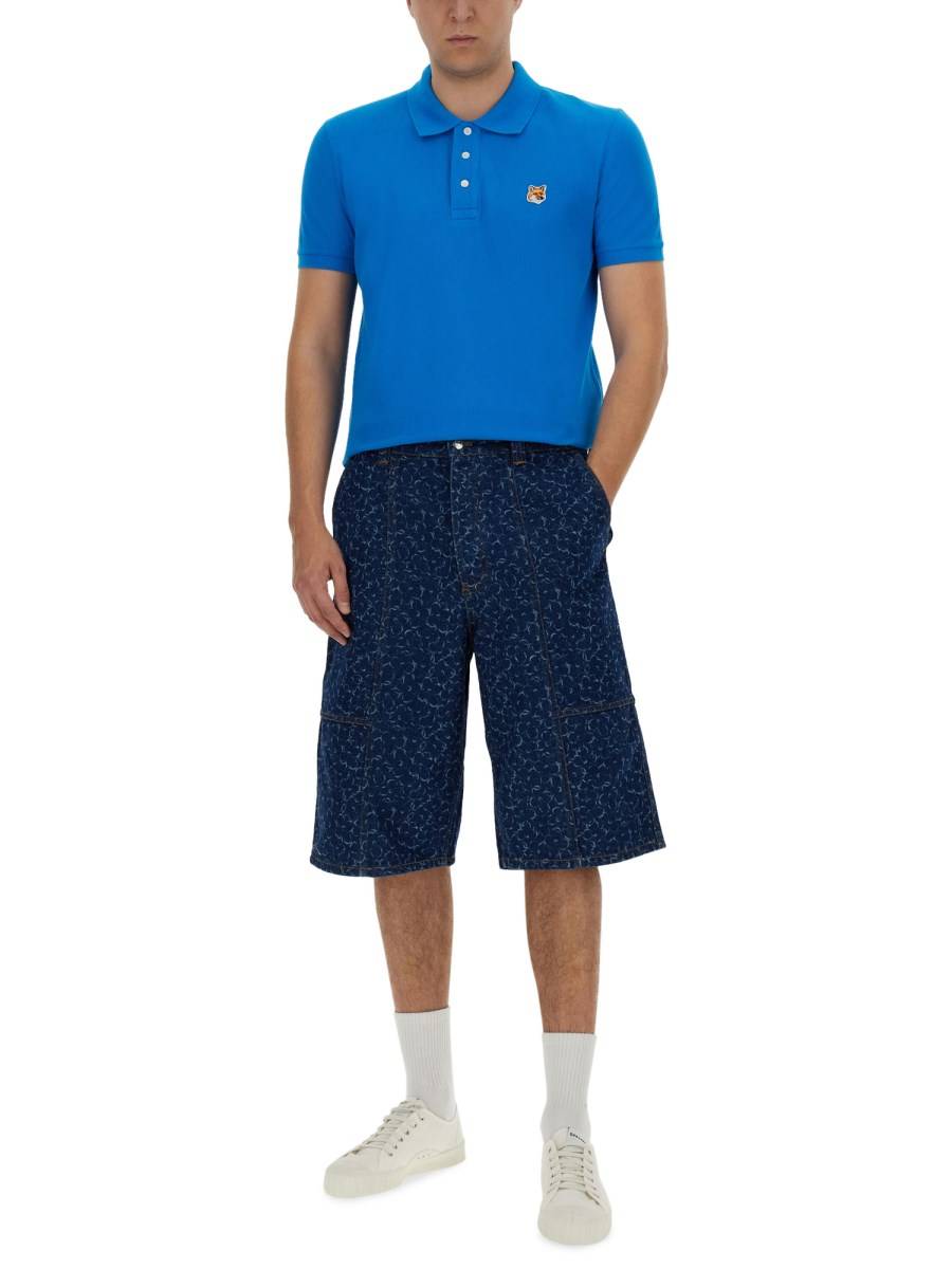 MAISON KITSUNÉ POLO FOX HEAD IN COTONE