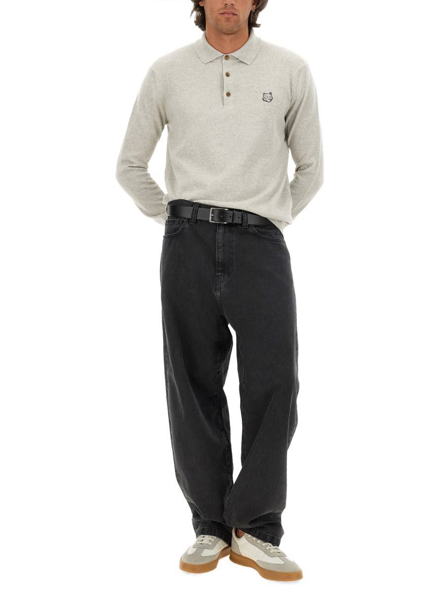 MAISON KITSUNÉ POLO "FOX HEAD" IN LANA