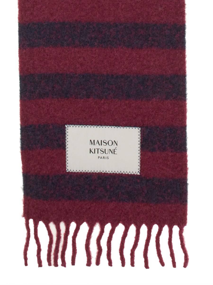 MAISON KITSUNÉ SCIARPA IN LANA CON LOGO