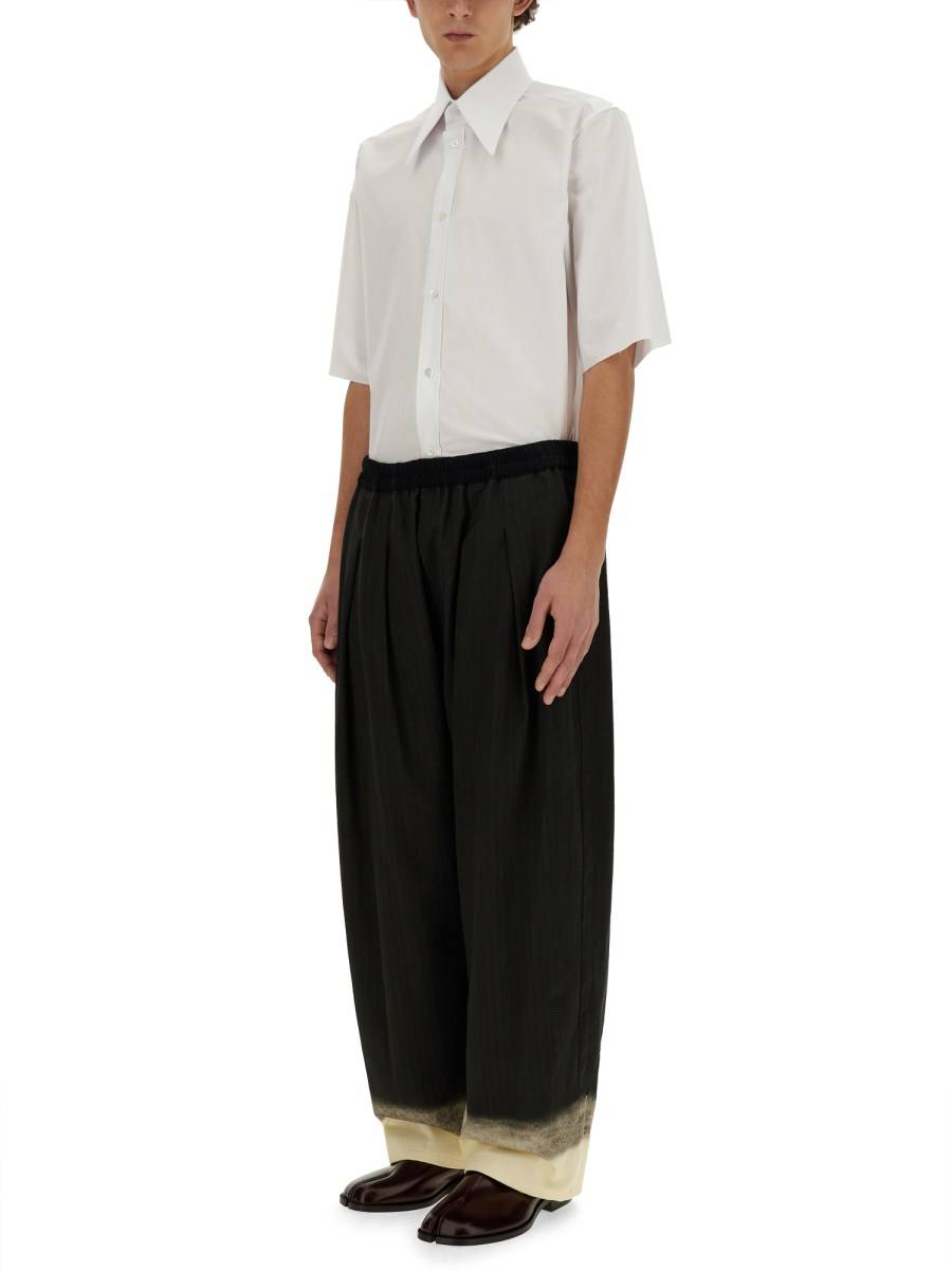 MAISON MARGIELA CAMICIA IN COTONE A MANICHE CORTE