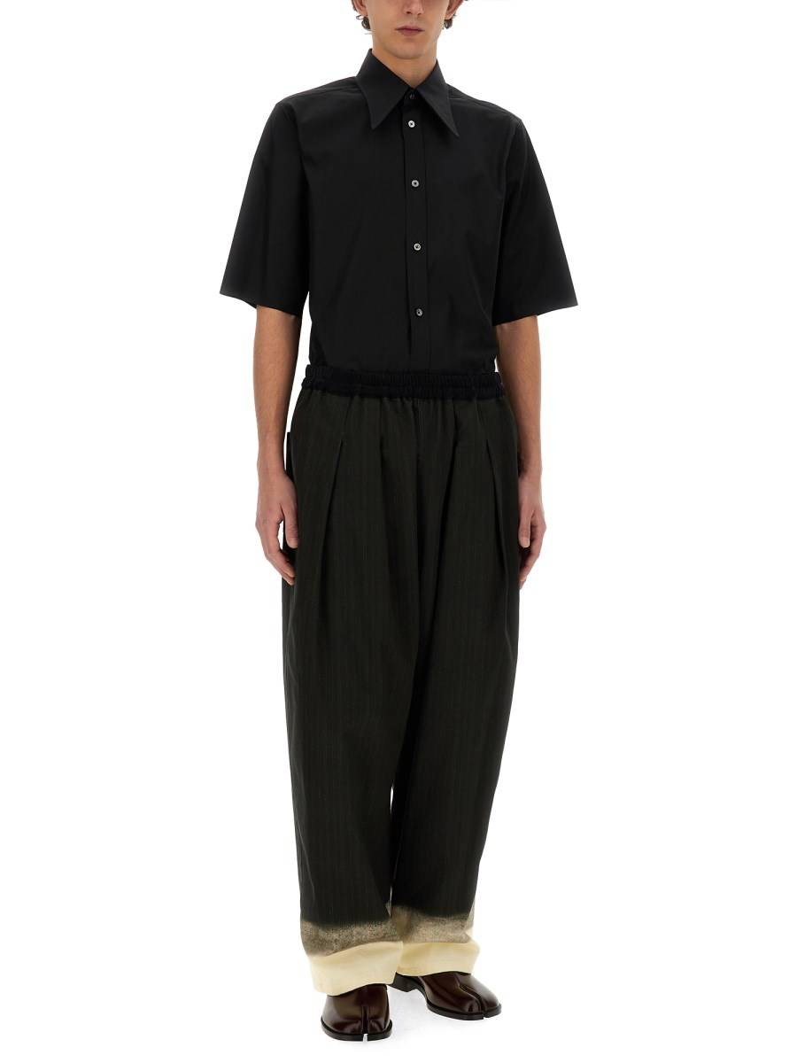 MAISON MARGIELA CAMICIA IN COTONE A MANICHE CORTE
